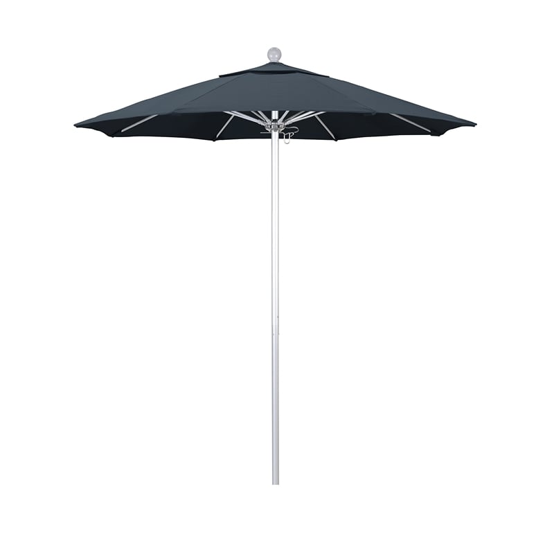 Pemberly Row 7.5' Silver Market Umbrella in Pacifica Sapphire