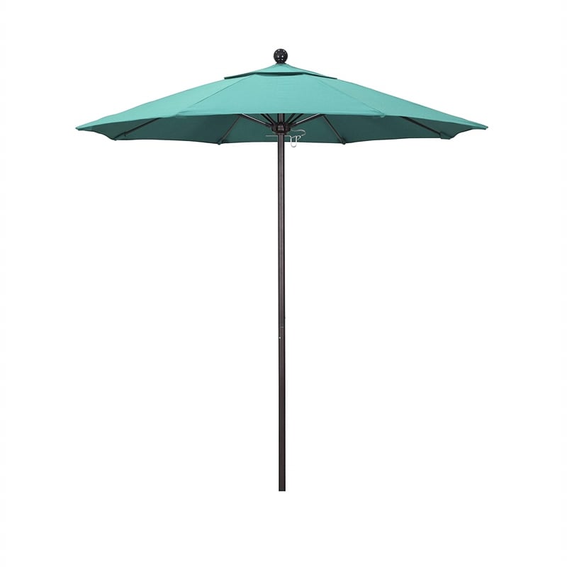 Pemberly Row 7.5' Bronze Market Umbrella in Sun-brella 1A Cilantro