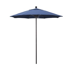 Pemberly Row 7.5' Bronze Market Umbrella in Olefin Frost Blue