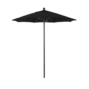 Pemberly Row 7.5' Bronze Market Umbrella in Olefin Black