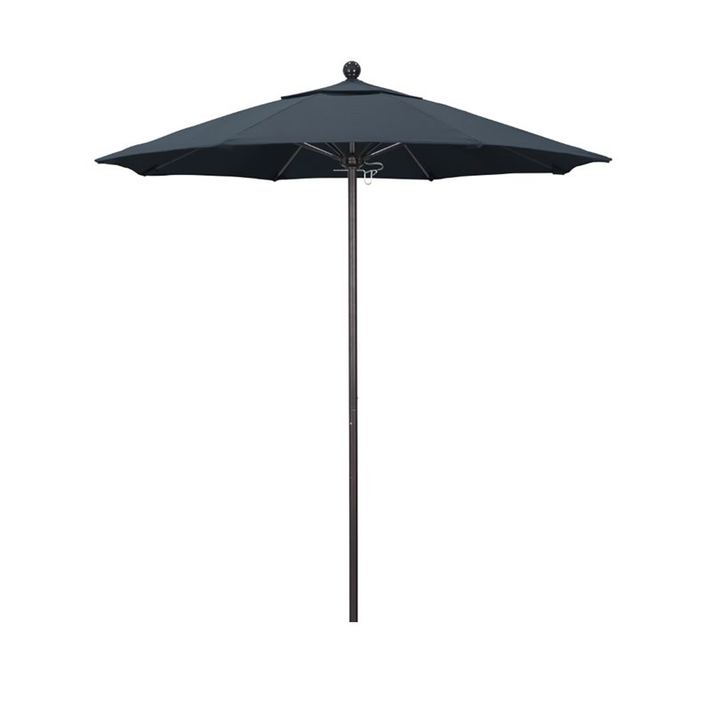 Pemberly Row 7.5' Bronze Market Umbrella in Pacifica Sapphire