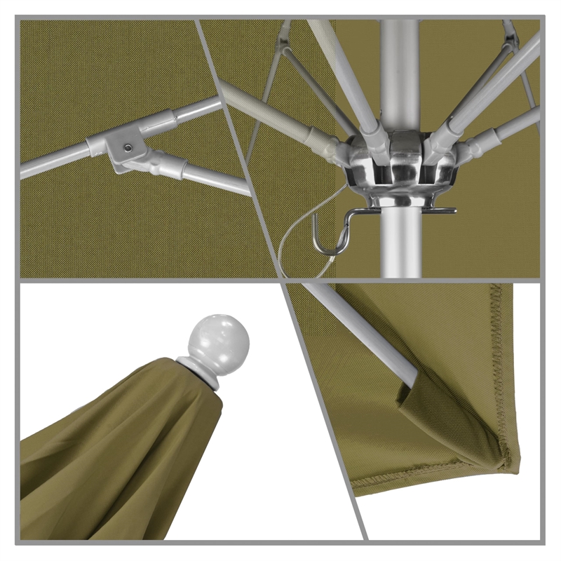 Pemberly Row 9' Silver Market Umbrella in Sun-brella 1A Cilantro