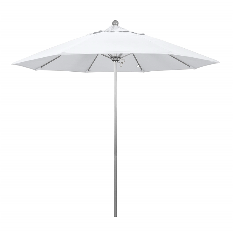 Pemberly Row 9' Silver Market Umbrella in Sun-brella 1A Natural