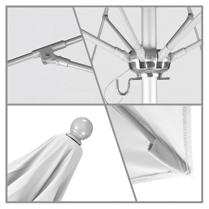 Pemberly Row 9' Silver Market Umbrella in Sun-brella 1A Natural