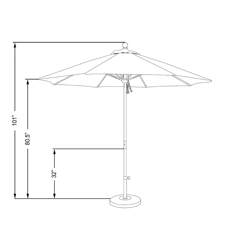 Pemberly Row 9' Silver Market Umbrella in Sun-brella 1A Green