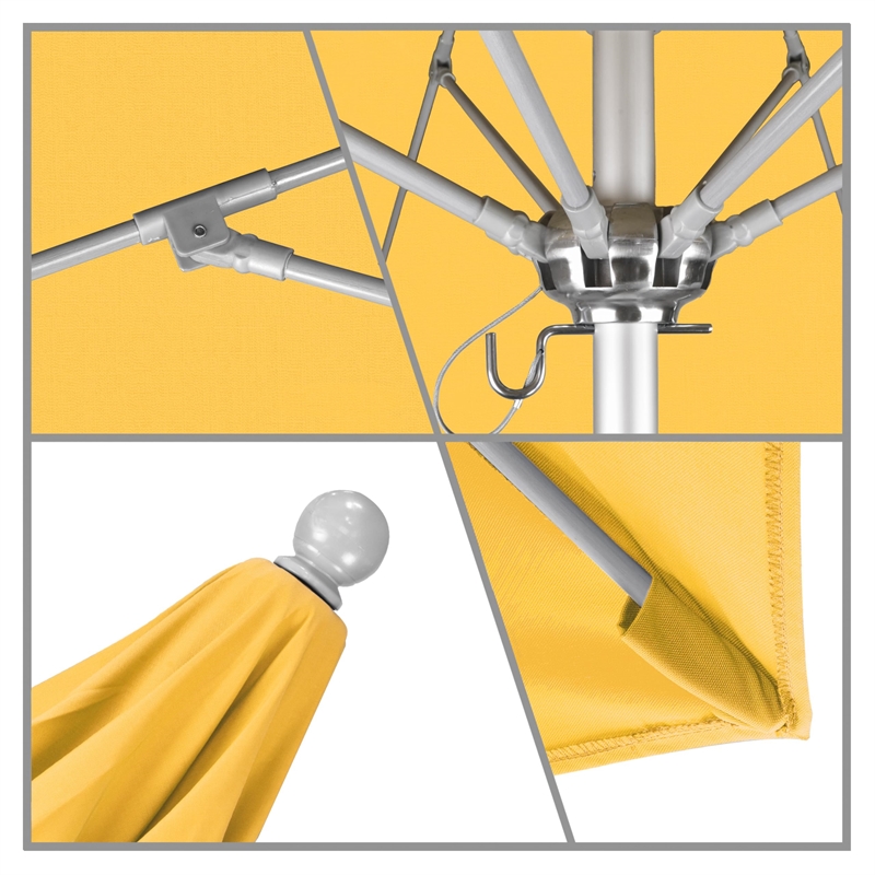 Pemberly Row 9' Silver Market Umbrella in Sun-brella 1A Yellow