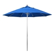 Pemberly Row 9' Silver Market Umbrella in Olefin Royal Blue