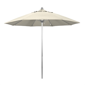 Pemberly Row 9' Silver Market Umbrella in Olefin Beige