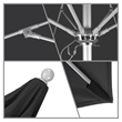 Pemberly Row 9' Silver Market Umbrella in Olefin Black