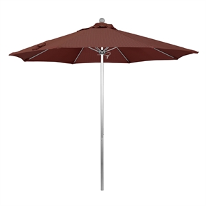 Pemberly Row 9' Silver Market Umbrella in Olefin Adobe