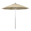 Pemberly Row 9' Silver Market Umbrella in Pacifica Beige