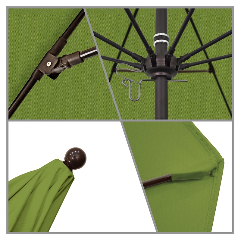 Pemberly Row 9' Bronze Market Umbrella in Sun-brella 1A Cilantro