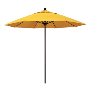 Pemberly Row 9' Bronze Market Umbrella in Sun-brella 1A Yellow