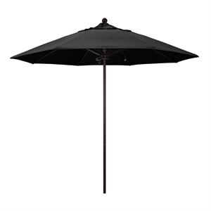 Pemberly Row 9' Bronze Market Umbrella in Olefin Black