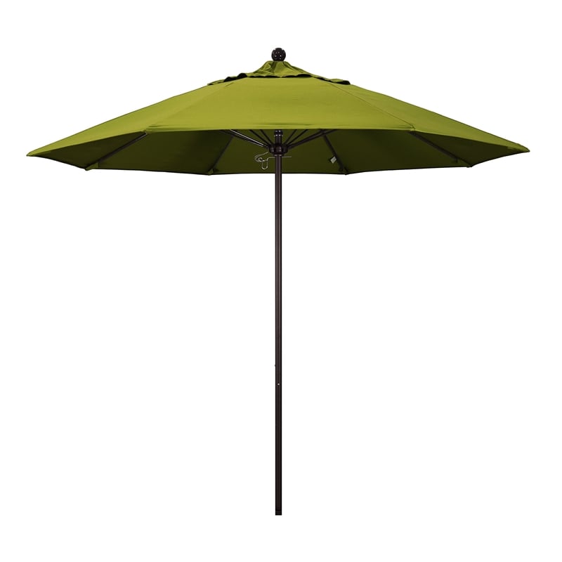 Pemberly Row 9' Bronze Market Umbrella in Olefin Kiwi