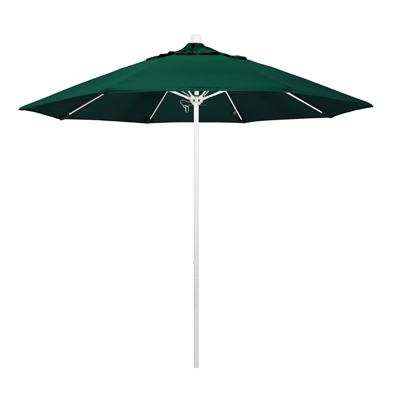 Pemberly Row 9' White Market Umbrella in Sun-brella 1A Green