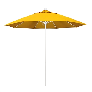 Pemberly Row 9' White Market Umbrella in Sun-brella 1A Yellow