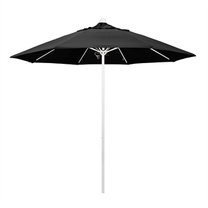 Pemberly Row 9' White Market Umbrella in Olefin Black