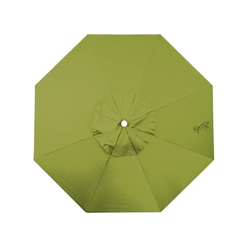 Pemberly Row 9' White Market Umbrella in Olefin Kiwi