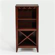 Pemberly Row Traditional Wine Cabinet in Walnut Finish