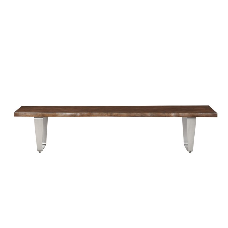 Pemberly Row Keeton Mahogany Dining Bench With Metal Legs Pr