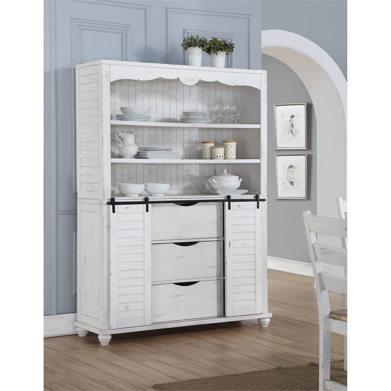 Pemberly Row Imrie Off White China Cabinet With Open Shelving And Pemberly Row Imrie Off White China Cabinet With Open Shelving And Scalloped Top