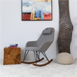 Pemberly Row Mid-Century Modern Tight Back Fabric Rocking Chair in Gray