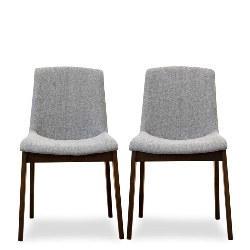 Pemberly Row 18.5'' Fabric Upholstered Dining Chair in Light Gray (Set of 2)