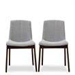 Pemberly Row 18.5'' Fabric Upholstered Dining Chair in Light Gray (Set of 2)