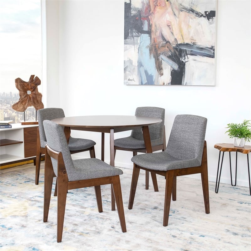 Pemberly Row 18.5'' Fabric Upholstered Dining Chair in Light Gray (Set of 2)