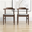 Pemberly Row Mid-Century Modern Fabric Dining Chair in Grey (Set of 2)