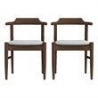 Pemberly Row Mid-Century Modern Fabric Dining Chair in Grey (Set of 2)