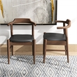Pemberly Row Faux Leather Black Leather Seat Dining Side Chair (Set of 2)