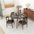 Pemberly Row Faux Leather Black Leather Seat Dining Side Chair (Set of 2)