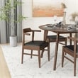 Pemberly Row Faux Leather Black Leather Seat Dining Side Chair (Set of 2)