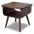 Pemberly Row Mid-Century Modern Rectangular solid wood End Table in Dark Walnut