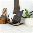 Pemberly Row Mid-Century Modern Tight Back Fabric Rocking Chair in Gray