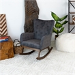 Pemberly Row Mid-Century Modern Tight Back Fabric Rocking Chair in Gray