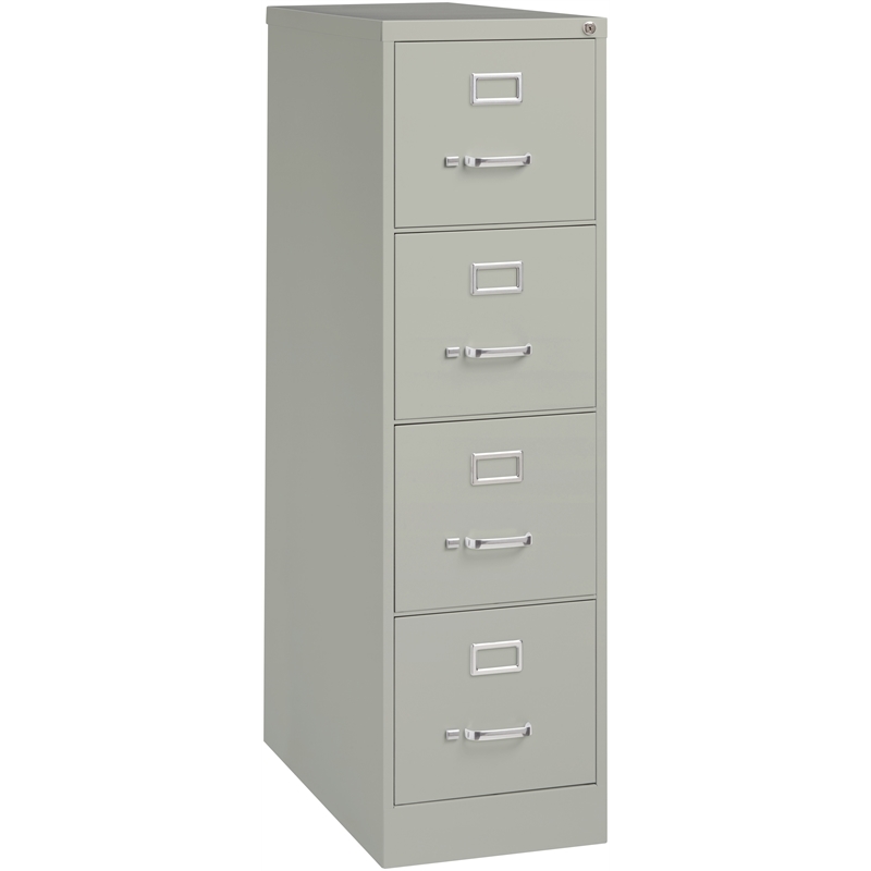 Pemberly Row 4 Drawers Vertical Light Gray Metal Filing Cabinet Pre-assembled