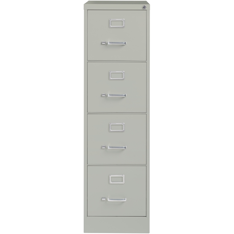 Pemberly Row 4 Drawers Vertical Light Gray Metal Filing Cabinet Pre-assembled