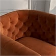 Pemberly Row Contemporary Velvet Tufted Back Swivel Chair in Burnt Orange