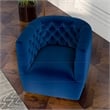 Pemberly Row Contemporary Velvet Tufted Back Swivel Chair in Navy Blue