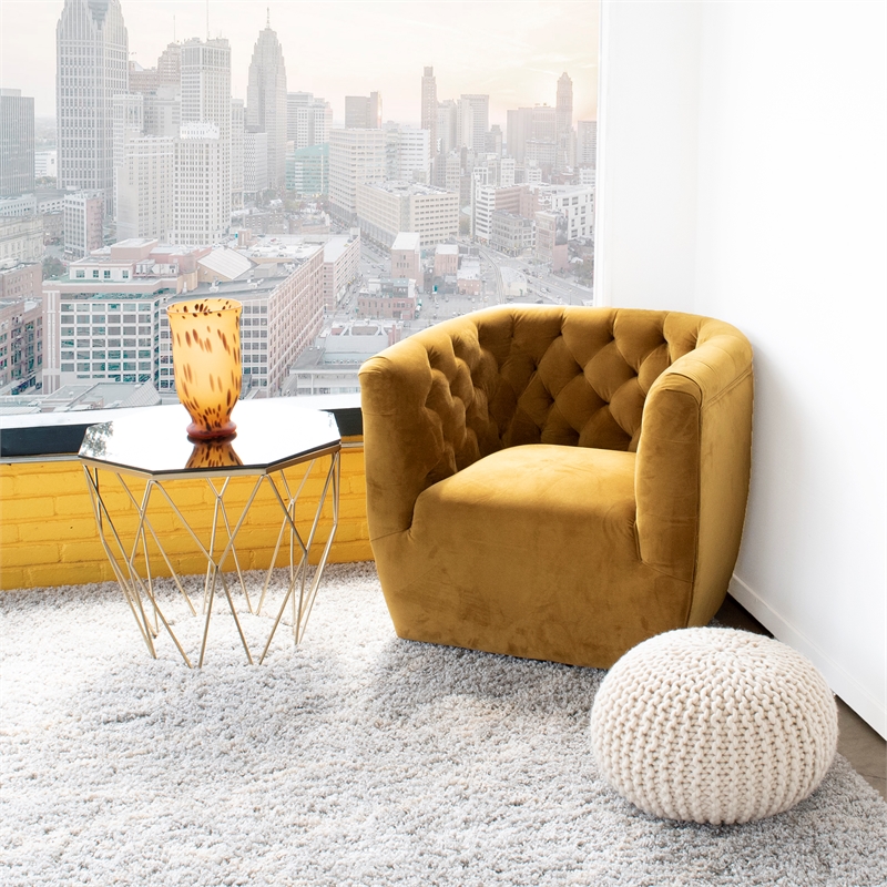 gold velvet swivel chair