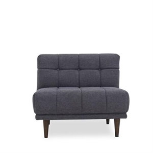mid-century modern allen armless seaside gray fabric lounge chair
