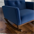 Pemberly Row Mid-Century Modern Tight Back Velvet Rocking Chair in Blue