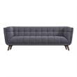 Pemberly Row Mid-Century Modern Tufted Back fabric Sofa in Grey