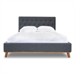 Pemberly Row Mid-Century Modern Queen Fabric Platform Bed in Gray