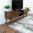 Pemberly Row Mid-Century Modern TV Stand in Brown (for TVs up to 65