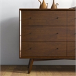 Pemberly Row Mid-Century Modern 6-Drawer Dresser Solid Wood in Brown
