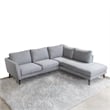 Pemberly Row Mid-Century Fabric Pillow-Back Right-Facing Sectional in Gray